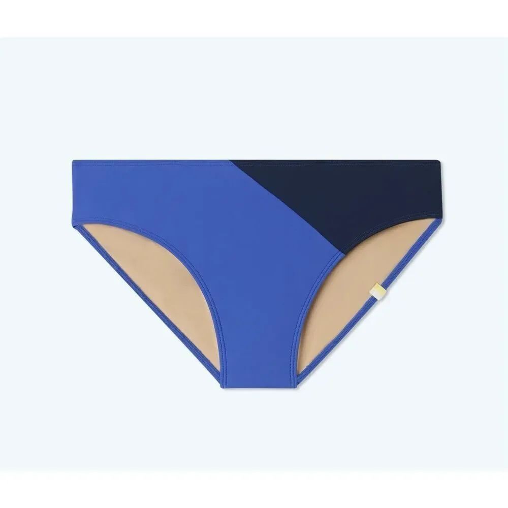Summersalt The Diagonal Mid Rise Bikini Bottom Deep Sea & Hydrangea 4